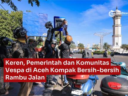 Pemerintah Aceh dan Komunitas Vespa Bersihkan Rambu Jalan dalam Rangka Harhubnas 2025