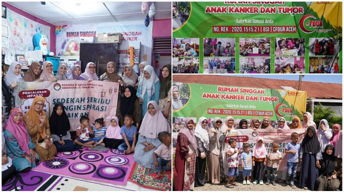 DWP Sekretariat DPRA Salurkan Bantuan Infak S3 untuk Anak Penderita Kanker di Rumah Singgah C-Four Aceh