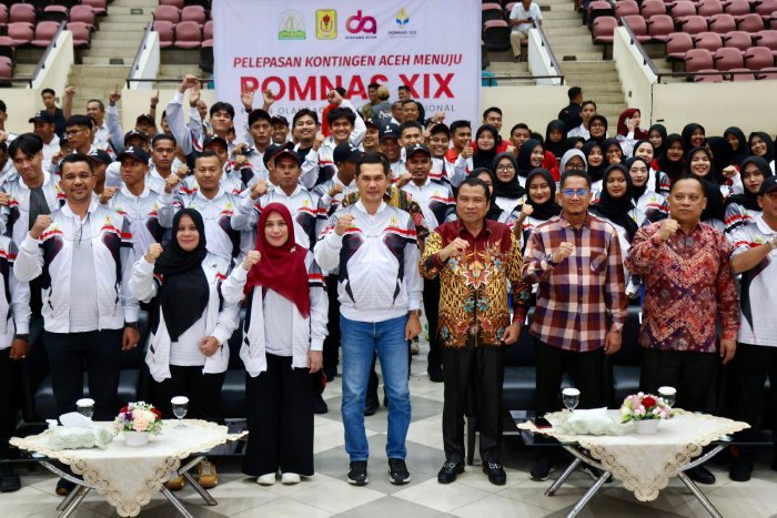 Sekretaris Daerah Aceh Lepas Kontingen BAPOMI ke Pekan Olahraga Mahasiswa Nasional XIX, Targetkan Peringkat 10 Besar