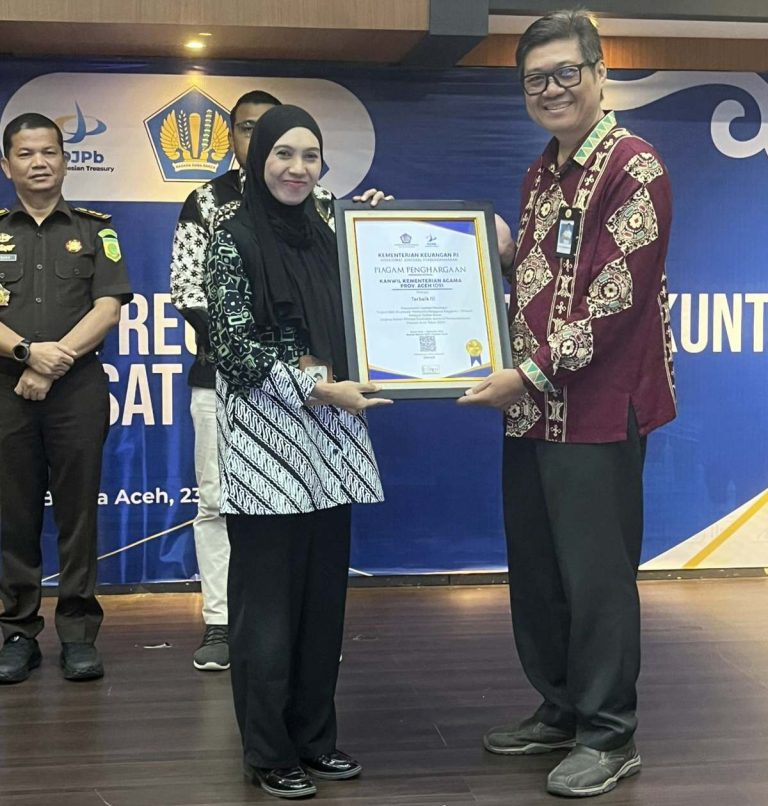 Kanwil Kemenag Aceh Raih Peringkat II dan III dalam Capaian Kinerja Pelaporan Keuangan