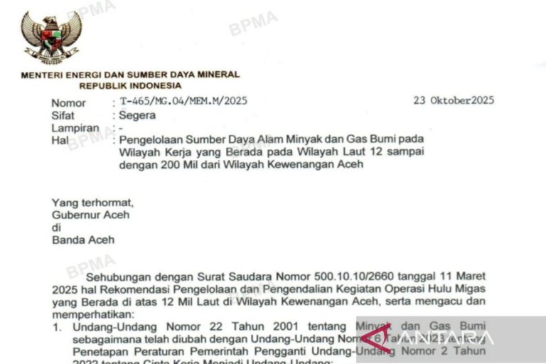 Menteri ESDM Izinkan Pemerintah Aceh Kelola Migas Hingga 200 Mil Laut