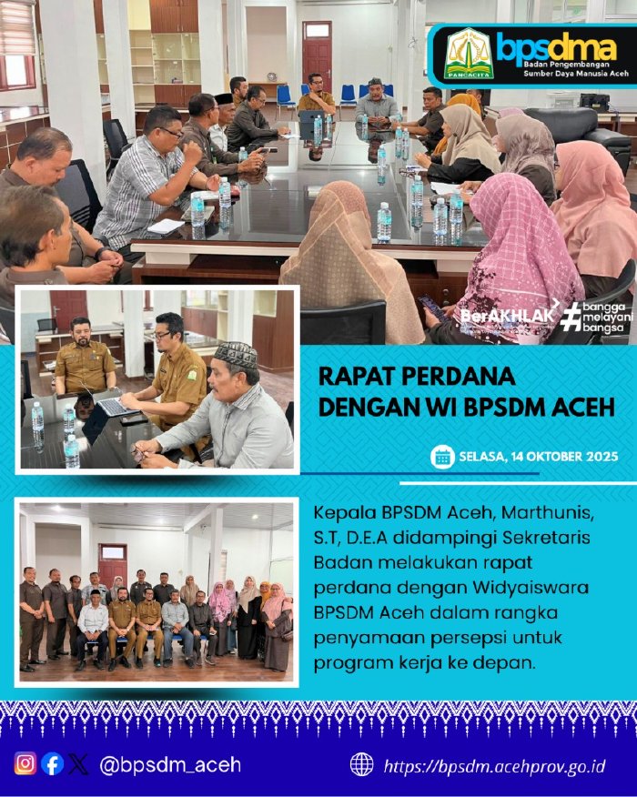 Rapat Perdana Kepala BPSDM Aceh dengan Widyaiswara