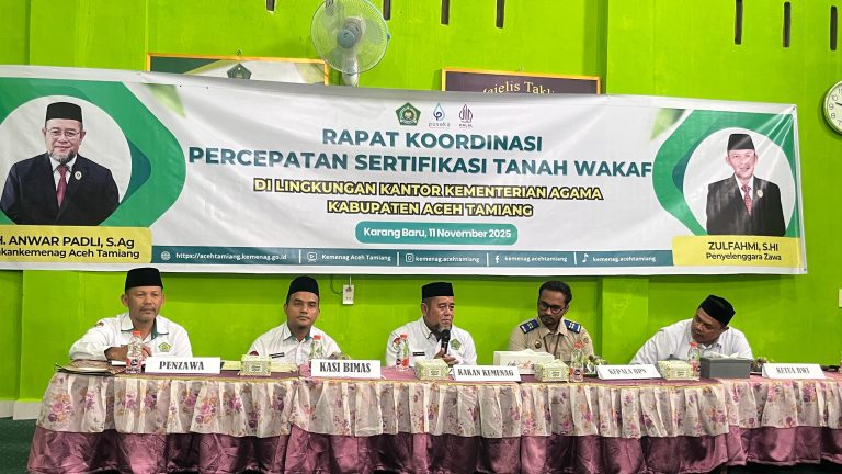 Kankemenag Aceh Tamiang Gelar Rakor Percepatan Sertifikasi Tanah Wakaf 2025