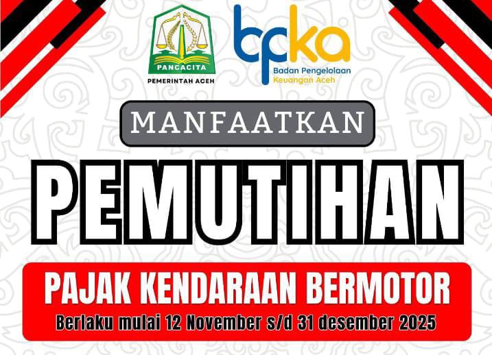 Pemutihan Pajak Kendaraan di Aceh Berlaku 16 Bulan, Warga Bebas Denda Keterlambatan