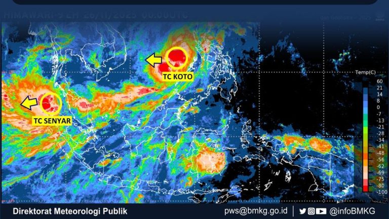 Bibit Siklon Tropis Senyar Picu Cuaca Ekstrem di Aceh dan Sumatera Utara